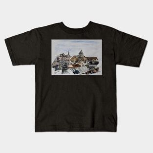 The Rooftops of Lyme Regis in Dorset Kids T-Shirt